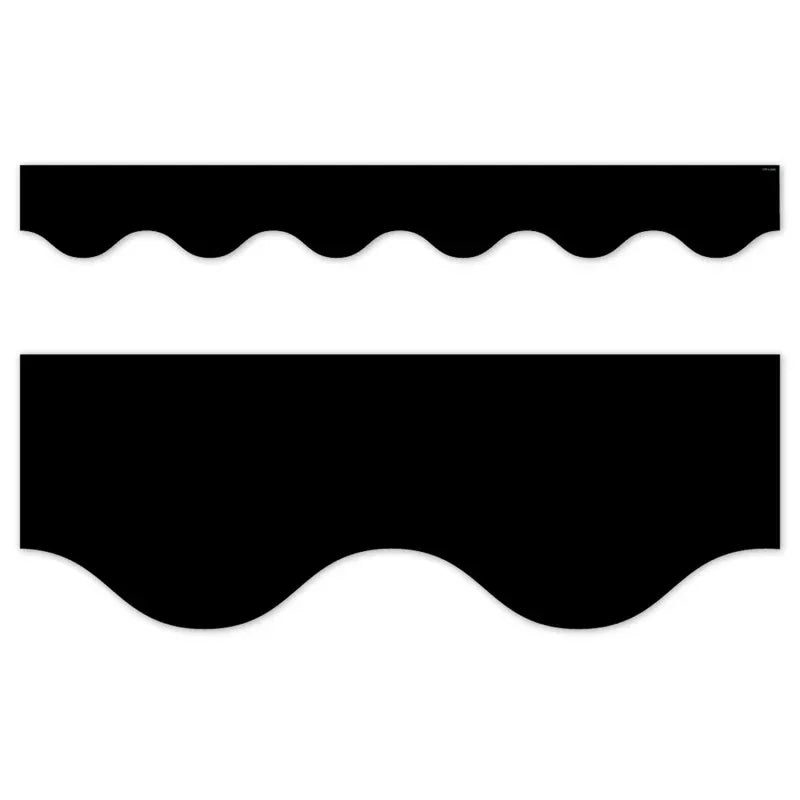 Core Decor Black Wavy EZ Border, Bulletin Board Border, 48 Feet