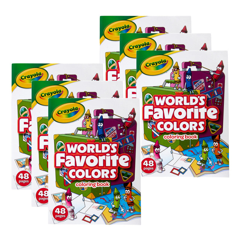 World's Favorite Colors Coloring Book, 48 Pages, Set of 6