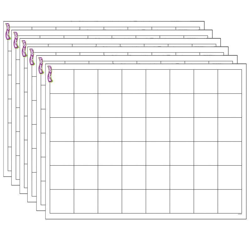 Graphing Grid (Large Squares) Wipe-Off&reg; Chart, 17" x 22", Pack of 6