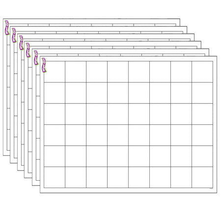 Graphing Grid (Large Squares) Wipe-Off&reg; Chart, 17" x 22", Pack of 6