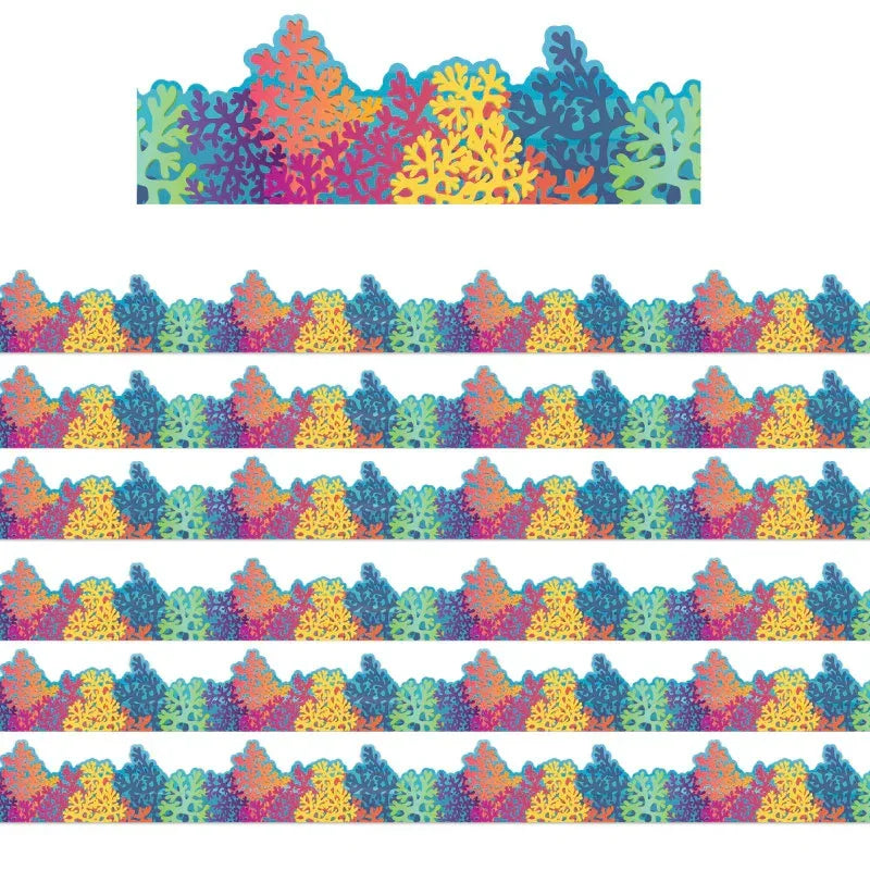 Seas the Day Colorful Coral Reef Extra Wide Die-Cut Deco Trim&reg;, 37 Feet Per Pack, 6 Packs