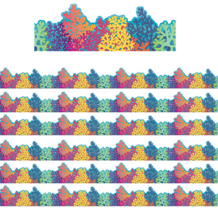 Seas the Day Colorful Coral Reef Extra Wide Die-Cut Deco Trim&reg;, 37 Feet Per Pack, 6 Packs