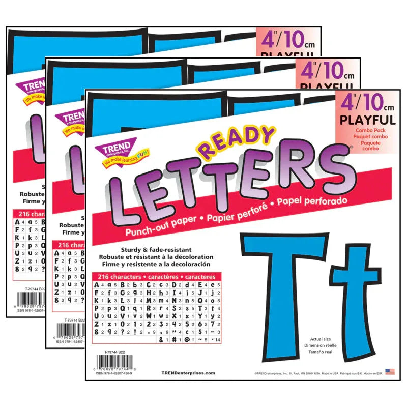 Blue 4" Playful Combo Ready Letters&reg;, 3 Packs
