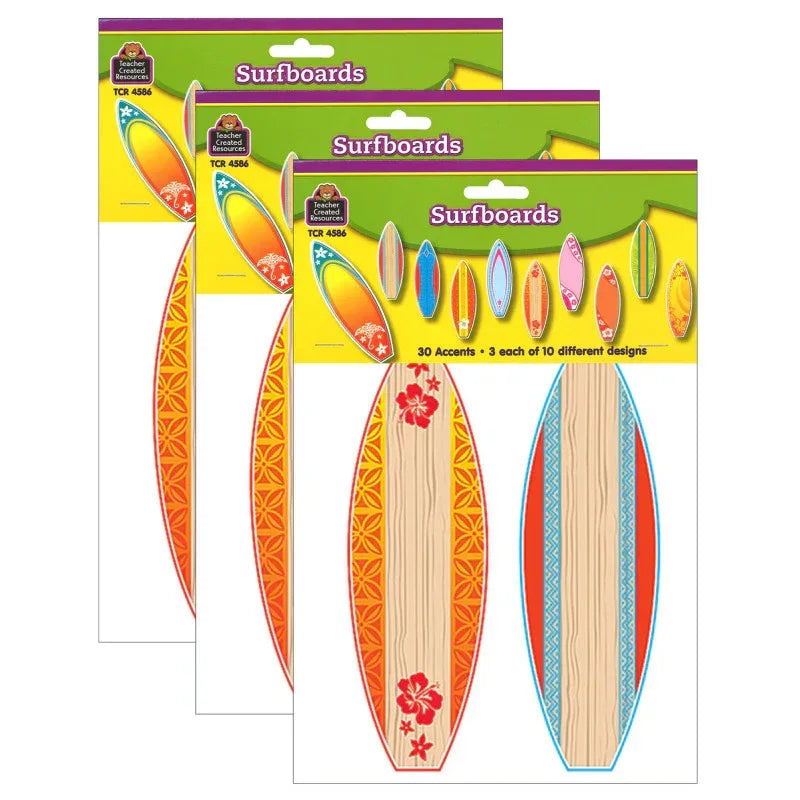 Surfboards Accents, 30 Per Pack, 3 Packs