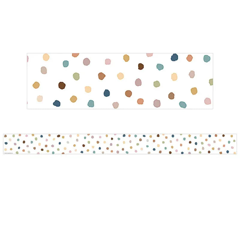 Everyone is Welcome Painted Dots Straight Border Trim