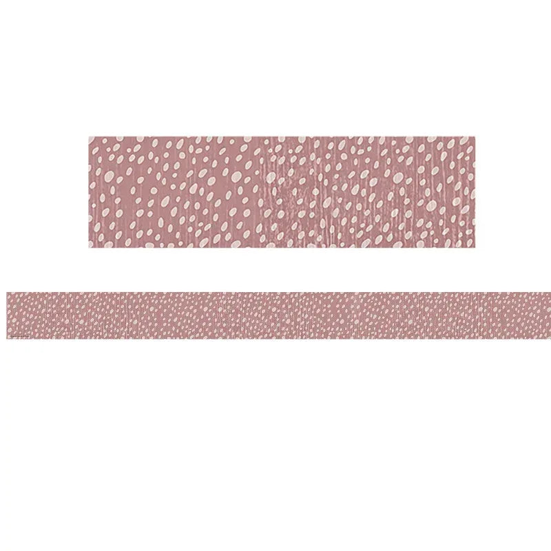 Classroom Cottage Vintage Rose Dots Straight Border Trim, 35 Feet