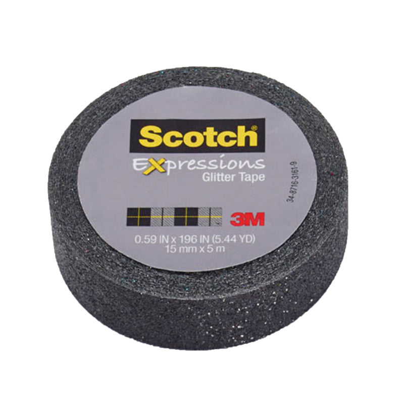 Expressions Glitter Tape, .59" x 196", Black