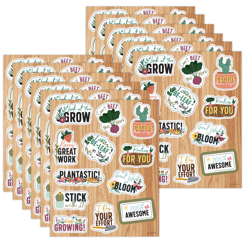 Grow Together Motivators Shape Stickers, 72 Per Pack, 12 Packs