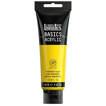BASICS Acrylic Paint, 118 mL Tube, Transparent Yellow