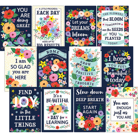 Wildflowers Positive Sayings Small Poster Pack, 11" x 15-3/4", Pack of 12