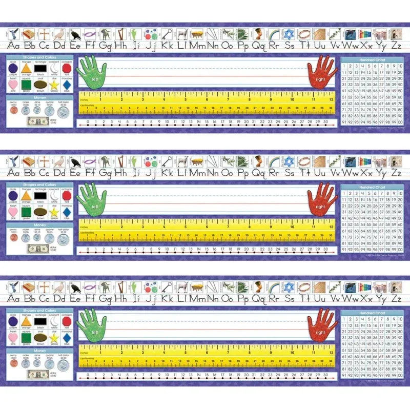 Christian Primary Traditional Manuscript Desk Plates, 36 Per Pack, 3 Packs