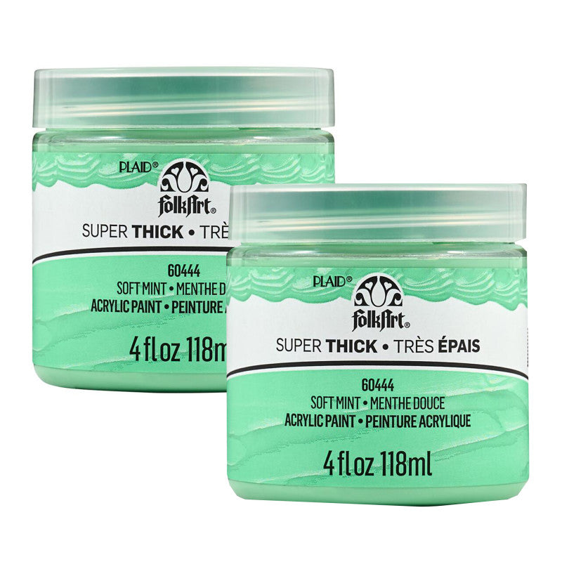 Super Thick Acrylic Paint, 4 oz, Soft Mint, 2-Pack