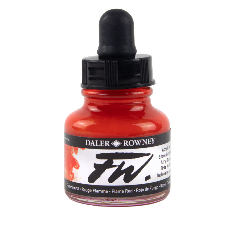 FW Acrylic Ink, Flame Red, 29.5ml, 1 Count