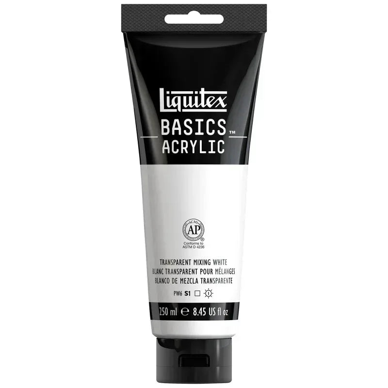 BASICS Acrylic Paint, 250 mL, Tube, Transparent Mixing White