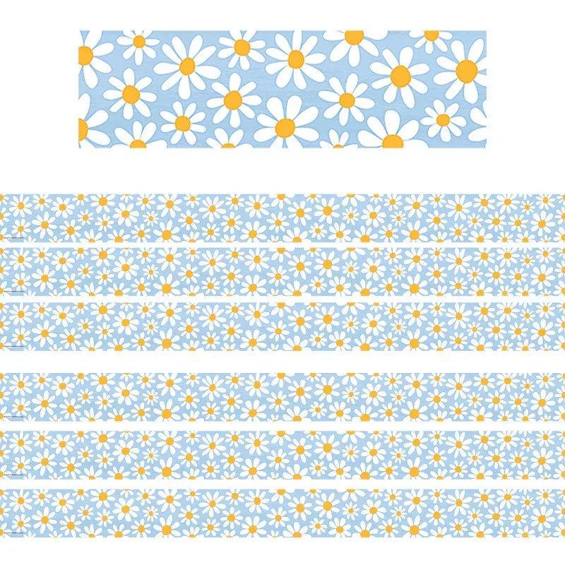 Daisies Straight Border Trim, 35 Feet Per Pack, 6 Packs