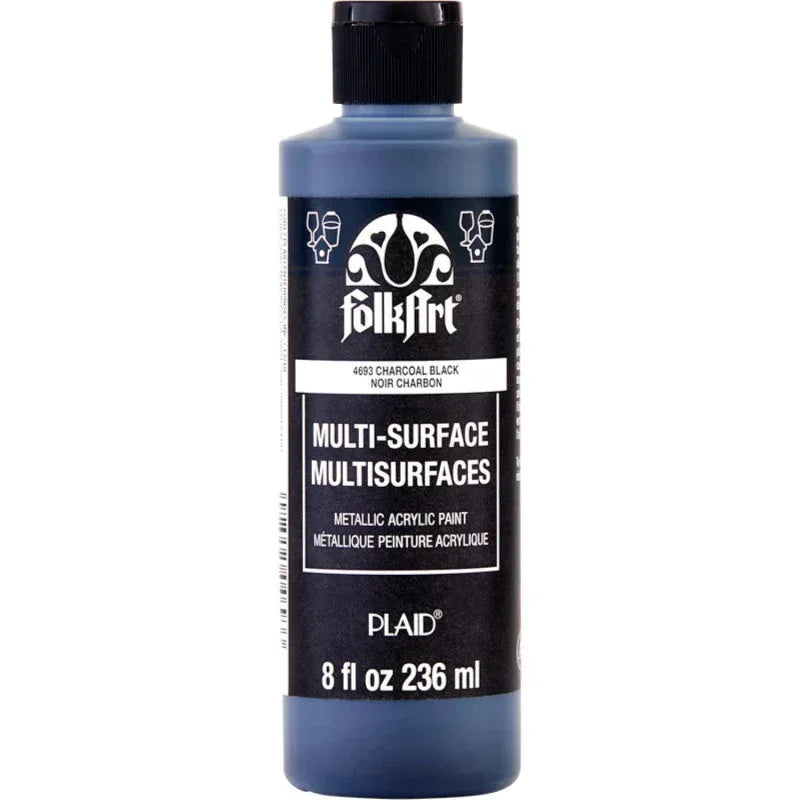 Acrylic Paint Metallic, 8oz., Charcoal Black