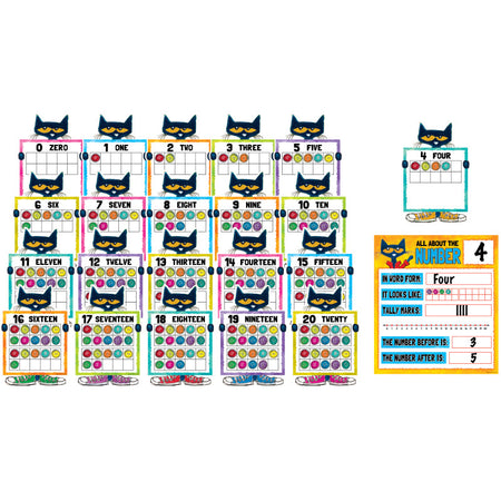 Pete the Cat&reg; Numbers 0-20 Bulletin Board Set