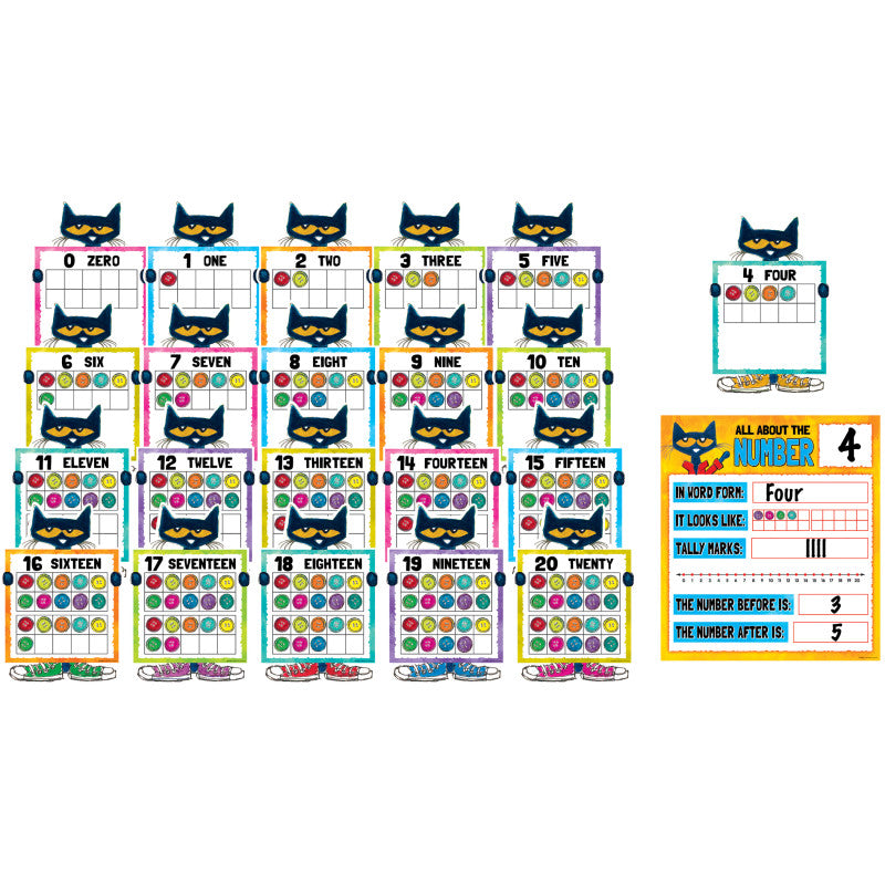 Pete the Cat&reg; Numbers 0-20 Bulletin Board Set