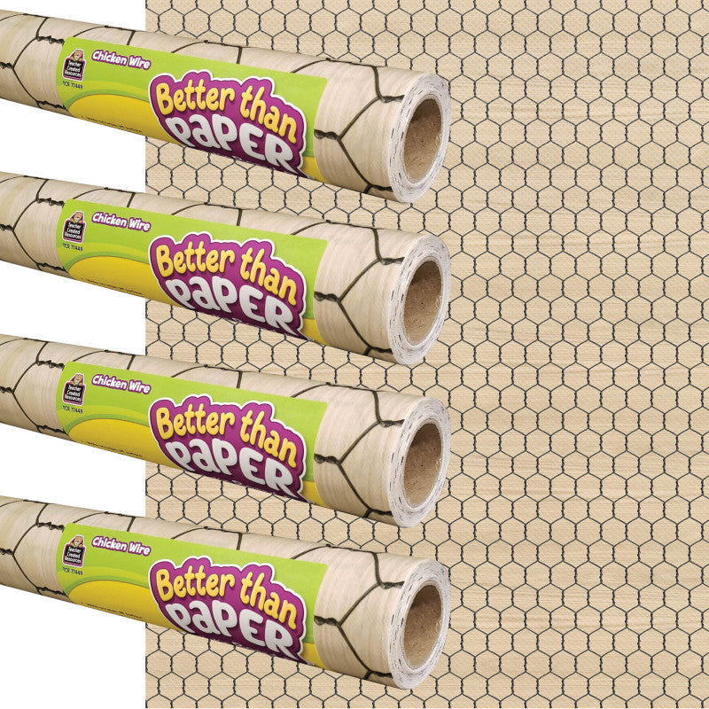 Better Than PaperÂ® Bulletin Board Roll, 4' x 12', Chicken Wire, 4 Rolls