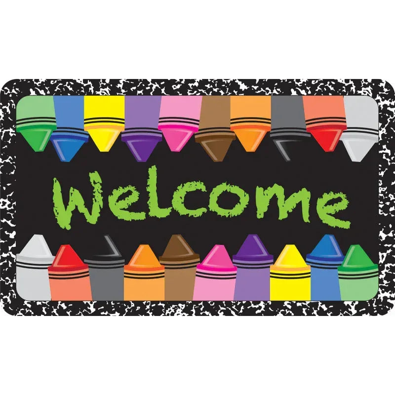 The Original Fun Mat&trade;, Welcome Mat, 18" x 30", Crayons Composition Welcome
