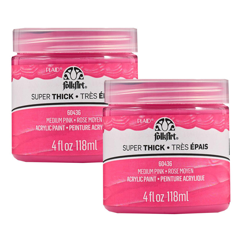 Super Thick Acrylic Paint, 4 oz, Medium Pink, 2-Pack