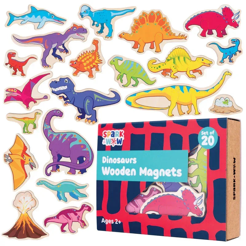 Wooden Magnets - Dinosaurs - Set of 20