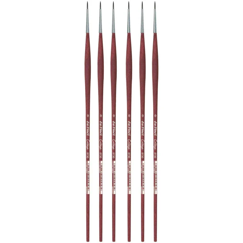 COLLEGE Student Brush, Synthetic, Acrylic & Oil, Round, Series 8730, Size 0, Pack of 6