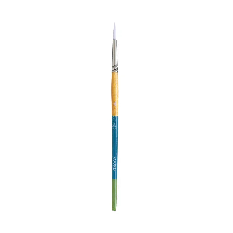Snap! Round Brush, Synthetic Bristles, Short Handle Mixed Media Paintbrush, Multicolor, Size 4, 1 Count