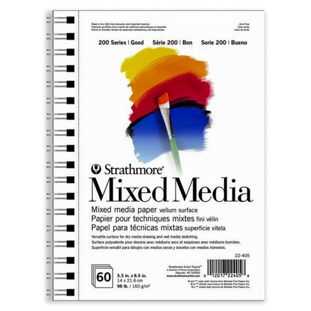 200 Series Mixed Media Pad, 60 Sheet, 5.5x8.5 inch, 1 Count