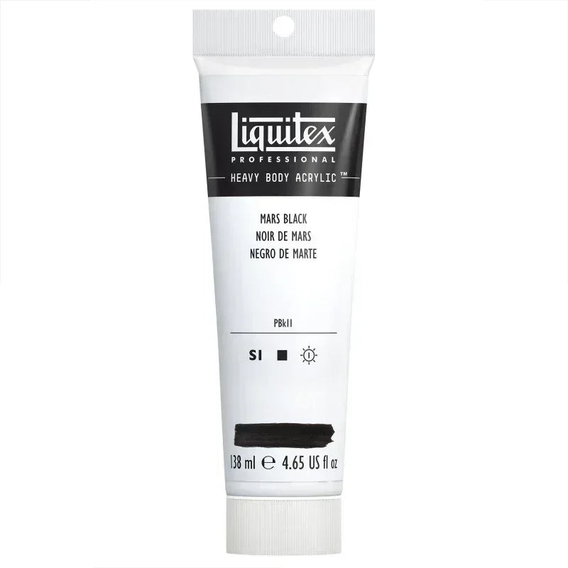 Professional Heavy Body Acrylic Paint, 138 mL Tube, Mars Black