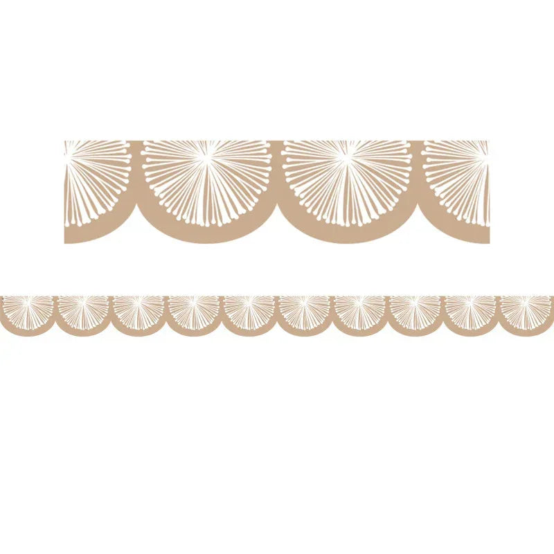 Natural Poms Scalloped Die-Cut Border Trim, 35 Feet