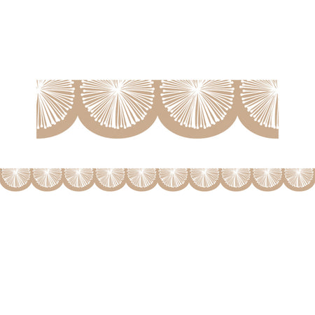 Natural Poms Scalloped Die-Cut Border Trim, 35 Feet