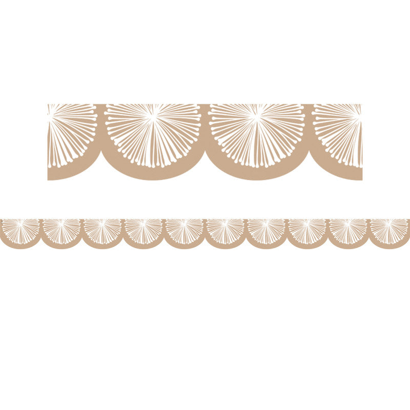 Natural Poms Scalloped Die-Cut Border Trim, 35 Feet