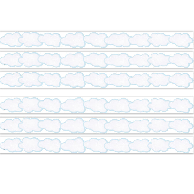 Clouds Die-Cut Border Trim, 35 Feet Per Pack, 6 Packs