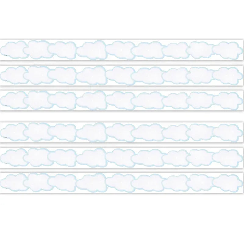 Clouds Die-Cut Border Trim, 35 Feet Per Pack, 6 Packs