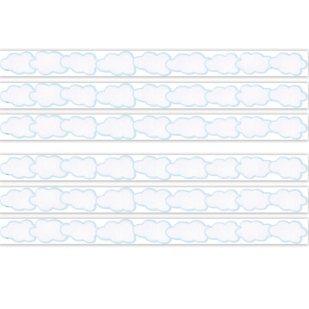 Clouds Die-Cut Border Trim, 35 Feet Per Pack, 6 Packs