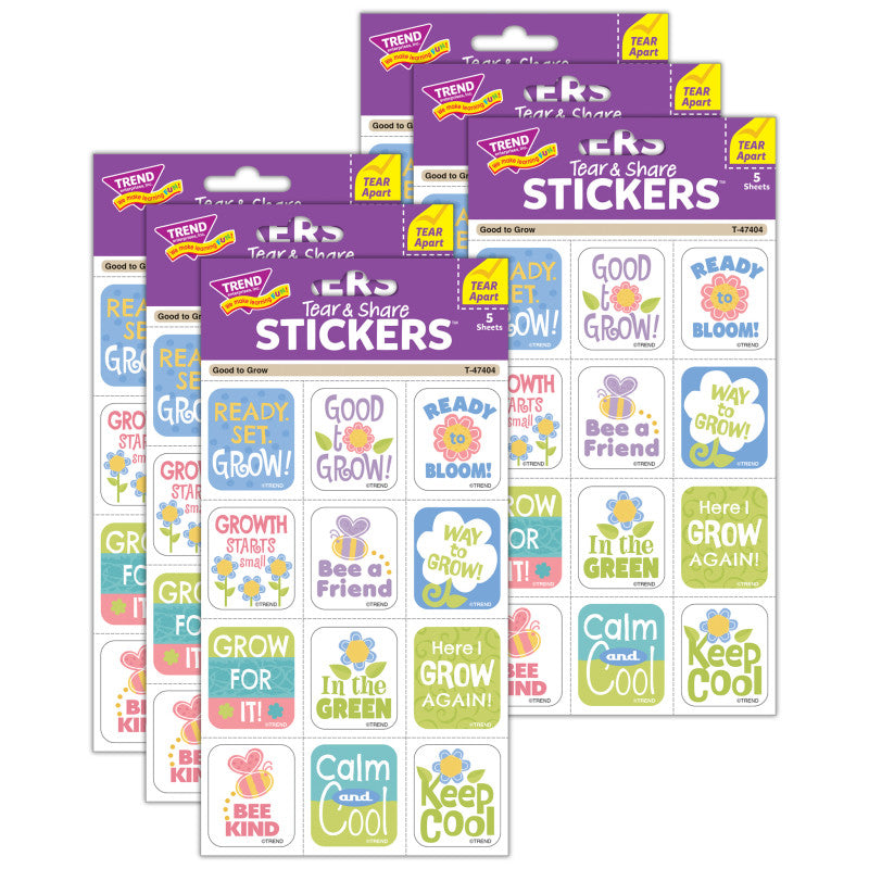 Good to Grow Tear & Share Stickers&reg;, 60 Per Pack, 6 Packs
