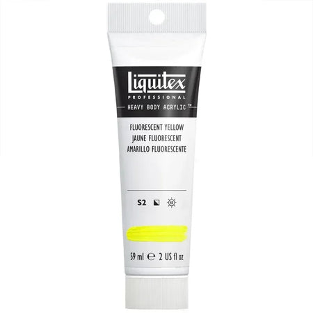 Professional Heavy Body Acrylic Paint, 59 mL Tube, Fluorescent Yellow