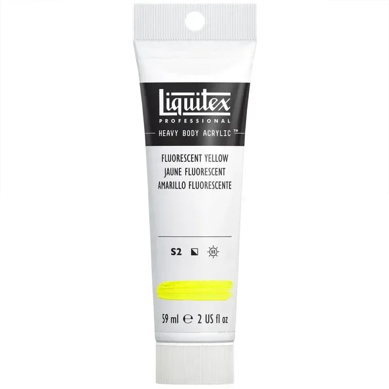Professional Heavy Body Acrylic Paint, 59 mL Tube, Fluorescent Yellow