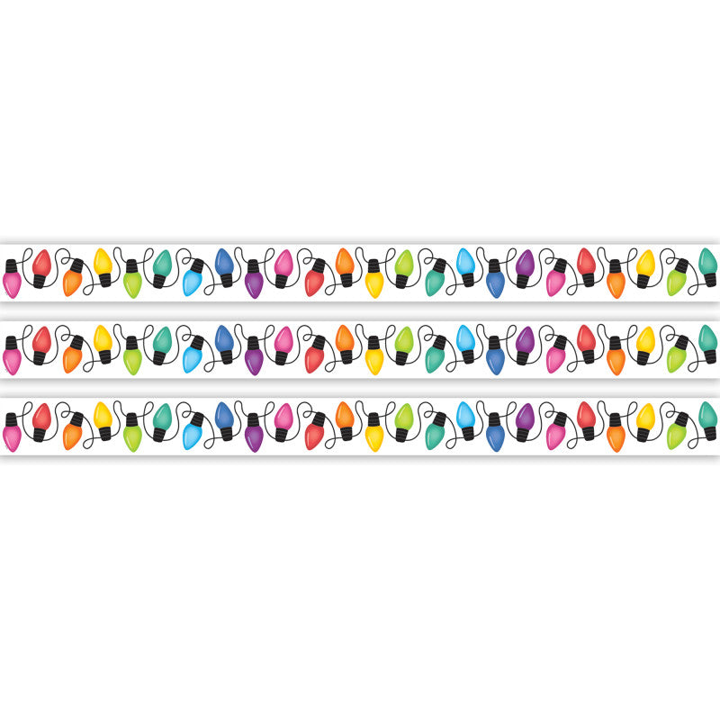 Colorful Holiday Lights Die-Cut Border Trim, 35 Feet Per Pack, 3 Packs