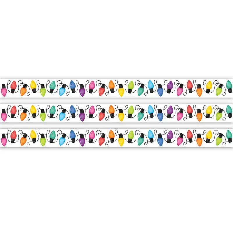 Colorful Holiday Lights Die-Cut Border Trim, 35 Feet Per Pack, 3 Packs