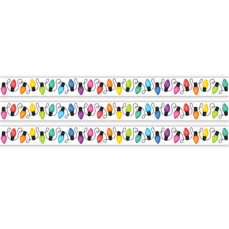 Colorful Holiday Lights Die-Cut Border Trim, 35 Feet Per Pack, 3 Packs