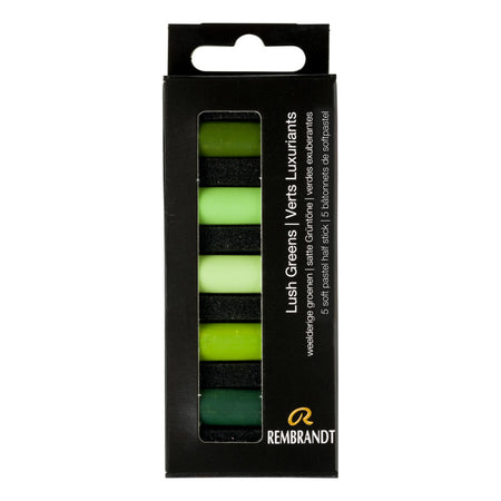 Soft Pastels Micro Sets, 5 Half Sticks, Lush Greens