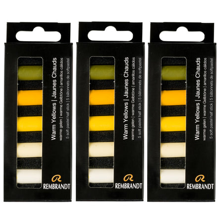 Soft Pastels Micro Sets, Warm Yellows Per Set, 5 Half Sticks, 3 Sets