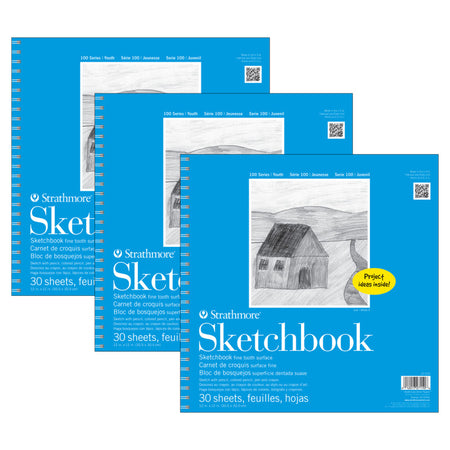 100 Series Sketch Pad, 30 Sheet, 12x12 inch, Pack of 3
