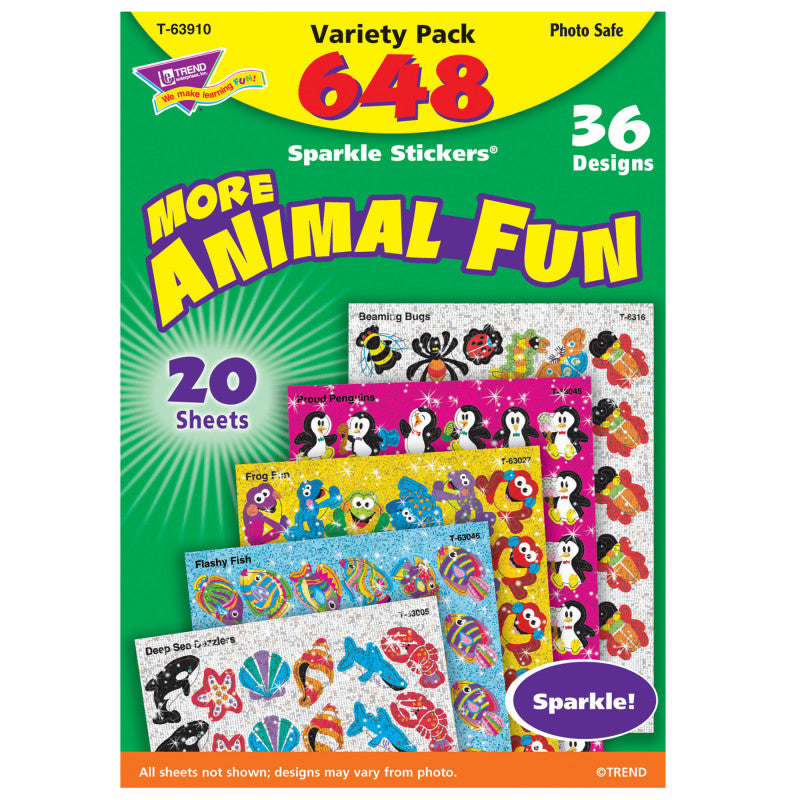 Animal Fun Sparkle Stickers&reg; Variety Pack, 656 ct