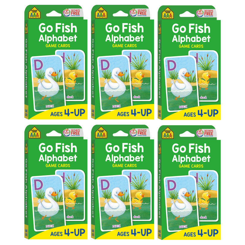 Go Fish Alphabet Game Cards, 6 Sets