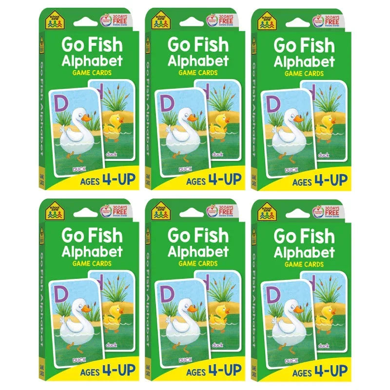 Go Fish Alphabet Game Cards, 6 Sets