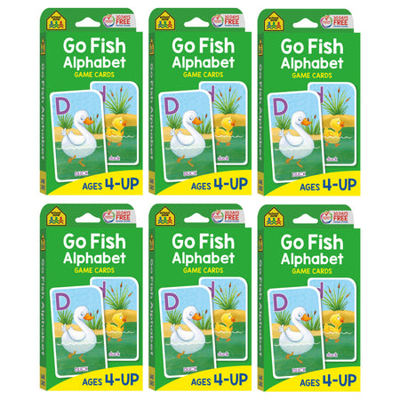 Go Fish Alphabet Game Cards, 6 Sets