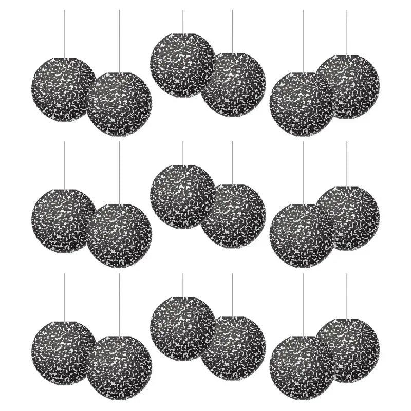 Composition 8" Hanging Paper Lanterns, 6 Per Pack, 3 Packs
